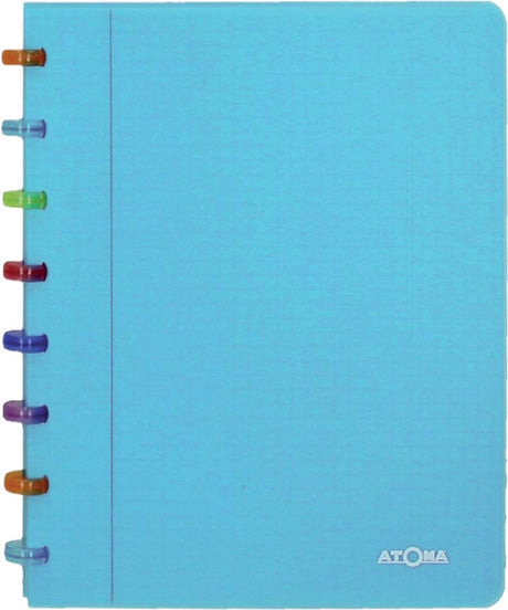Atoma Tutti Frutti Notizbuch, ft A5, 144 Seiten, handelsüblich kariert, transparent blau