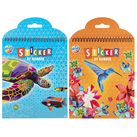 Moxy stickeren op nummer, 12 pagina's met 6 stickersheets