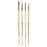 Creativ Company Nature Line Pinsel, Größe 00+1+2+4, L: 18,5-19 cm, B: 5-7 mm, flach, 4 Stück 1 Box