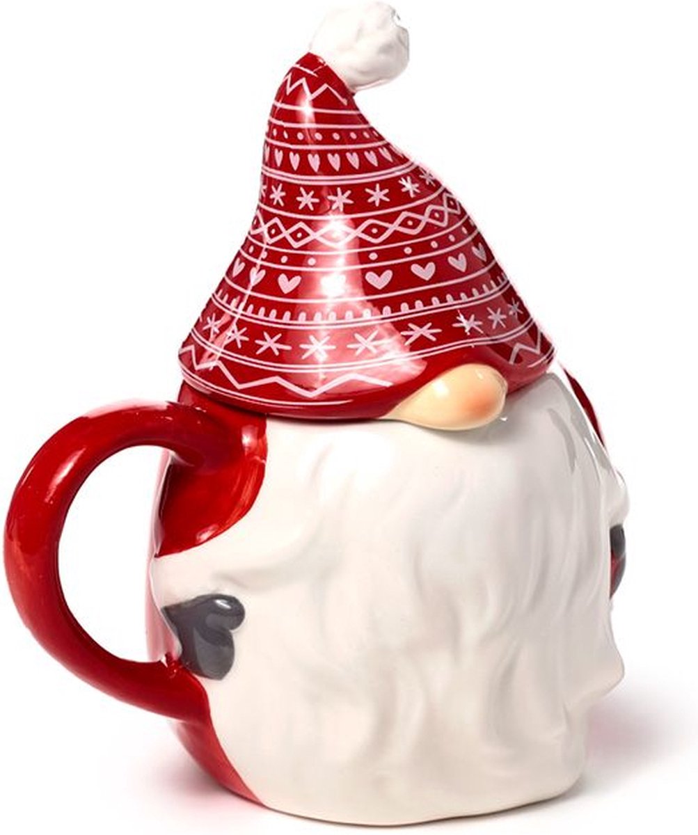Skandinavischer Weihnachtszwerg-Keramikbecher