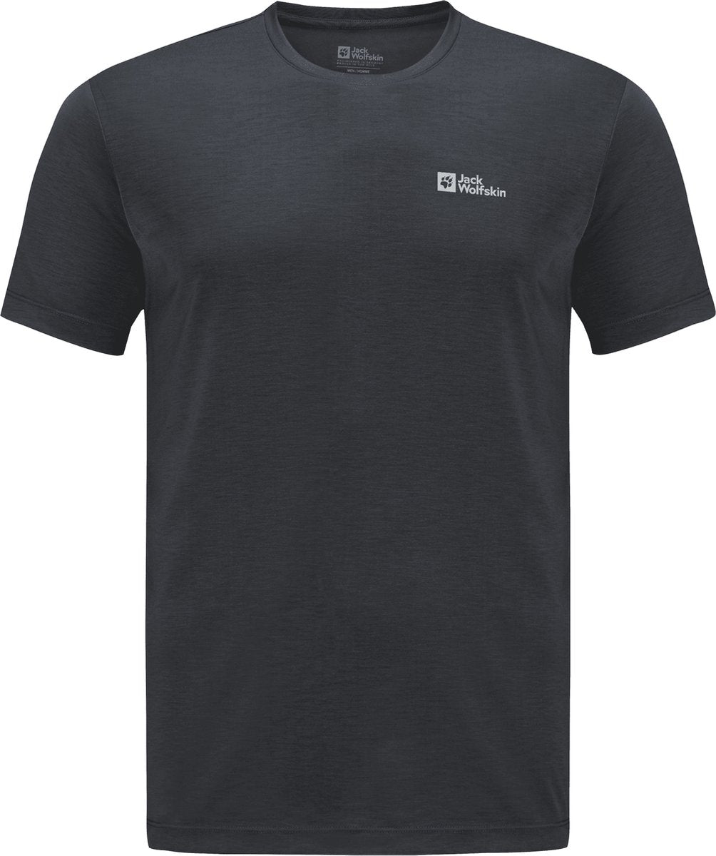 Jack wolfskin vonnan s s t m heren outdoorshirt - phantom - maat xxl