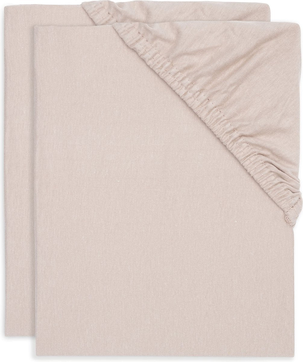 Jollein - hoeslaken jersey 60x120cm - wieg, ledikant, babybed - wild rose - 2 stuks