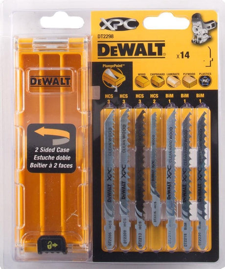 Dewalt dt2298 14 delig decoupeerzaagblad set xpc in cassette - hout kunststof laminaat
