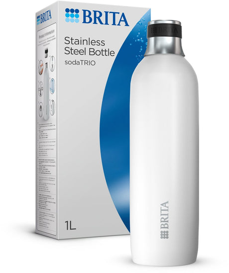 Brita - Soda Trio - Edelstahlflasche - weiß - groß - 1er-Pack
