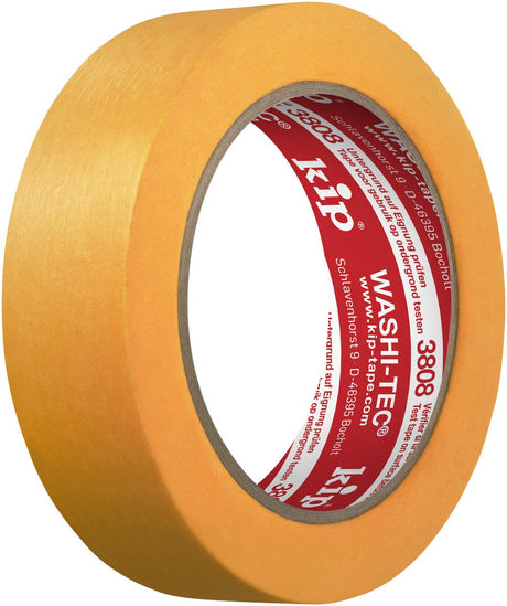 Kip 3808 washi-tec® goldkrepp® – hochwertiges professionelles Malerband, 30 mm x 50 m | dünnes Washi Tape zum Abkleben, Malen und Lackieren, Malerband für Malerarbeiten und Renovierungen
