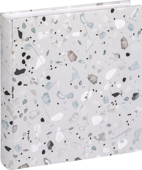 Walther fa-298-3 Terrazzo Steingrau – Designalbum – Größe 30 x 30 cm – 60 weiße Seiten – Steingrau