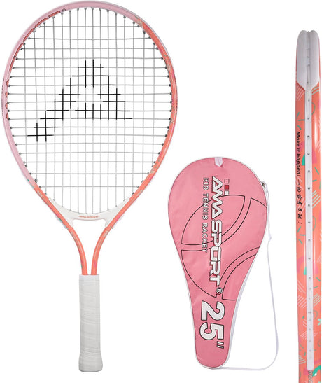 Ama Sport Kinder-Tennisschläger Pink 25 Zoll – leichter Junior-Schläger mit Tasche – ideal für Anfänger –