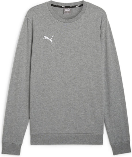 Puma Teamgoal Casuals Crew Neck Sweat Herren-Sportpullover – Mittelgrau Heather – Weiß