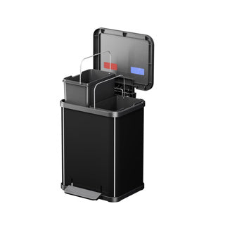 Hailo 0622-260 öko duo plus m Treteimer 2x 9l silber schwarz