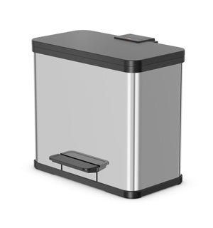 Hailo 0633-200 öko trio plus l Treteimer 3x9l Edelstahl schwarz