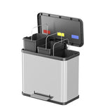 Hailo 0633-200 öko trio plus l Treteimer 3x9l Edelstahl schwarz