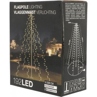 Fahnenmastbeleuchtung warmweiß 192 LEDs 190cm