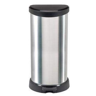 Curver Decobin Treteimer oval 40l silber schwarz