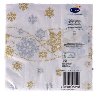 Duni Servietten Schneeweiß 33x33 cm | 12 Stück