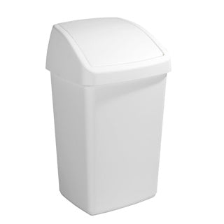 Sunware - Delta Abfalleimer mit Schwingdeckel 50l weiß - 39,5 x 34,5 x 66,5 cm