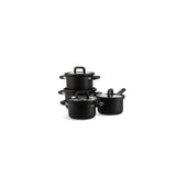 BK Flow Cool Black Pfannenset 4-teilig – 16 18 20 cm – ohne PFAS-freie Antihaftbeschichtung – Induktionspfannenset – Edelstahl-Kochpfanne – ofenfest bis 160 °C – mit Deckel – Silber