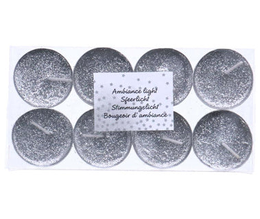Weihnachtsteelicht 8 Stück Silber