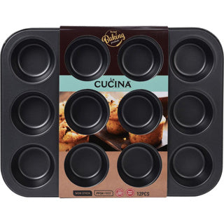 La Cucina Muffinform 12 Fächer antihaftbeschichtet 35x26,5x3,5cm | 4 Stück