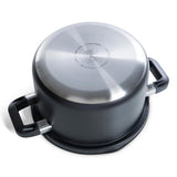 BK Flow Cool Black Suppentopf 24 cm – 6,5 l – ohne PFAS-freie Antihaftbeschichtung – Induktionstopf – Edelstahltopf – sicheres Abtropfsystem – ofenfest bis 160 °C – mit Deckel – Silber