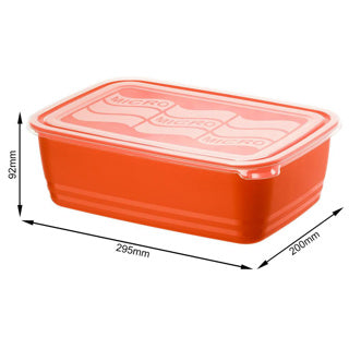 Rotho Mikrowellenbox 3,7 l Öko Papayarot | 2 Stk