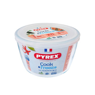 Pyrex-Schüssel mit Deckel 1,1l ø17x9cm