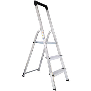 Hailo L40 Haushaltstreppe 3-Stufen Aluminium (2 Stufen + Podest)