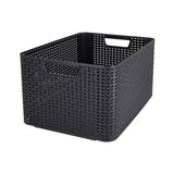 Curver Style Korb l Rattan Style Anthrazit (LxBxH 44x32x23cm)