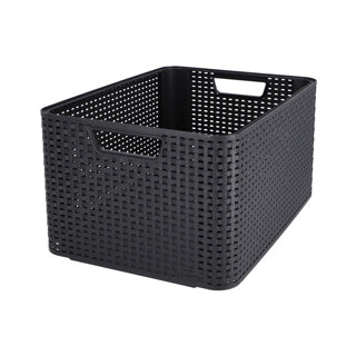 Curver Style Korb l Rattan Style Anthrazit (LxBxH 44x32x23cm)