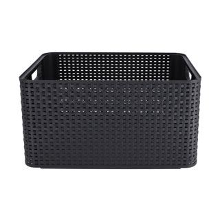 Curver Style Korb l Rattan Style Anthrazit (LxBxH 44x32x23cm)