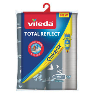 Vileda Total Reflect Bügelbrettbezug – für M L Bügelbretter (120–130 x 38–45 cm) – extra schnelles Bügeln – keine Kondensation