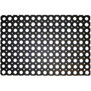 Fußmatte Gummi schwarz mit Löchern 60x40 cm | 3 Stück