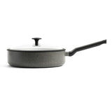 Bk Granit-Keramik-Bratpfanne 28 cm – 4,2 l – Induktionsbratpfanne – mit Deckel – ofenfest bis 160 Grad – Kaltgriff – PFAS-frei – Grau