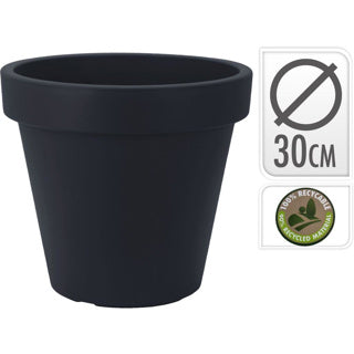 Ecken Spitzenblumentopf anthrazit ek rund 30x26cm | 2 Stk