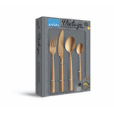 Amefa Manille Vintage – Gold – 16-teiliges Besteckset – 4 Personen – Edelstahl – spülmaschinenfest – 18 0