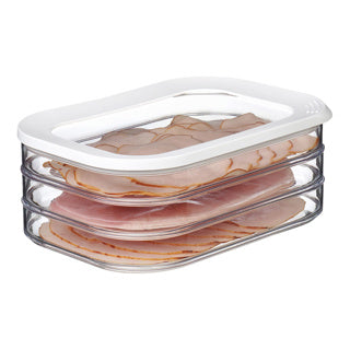 Mepal Modula Fleischbox – 550 ml 3-lagig – Frischhaltebox – Weiß
