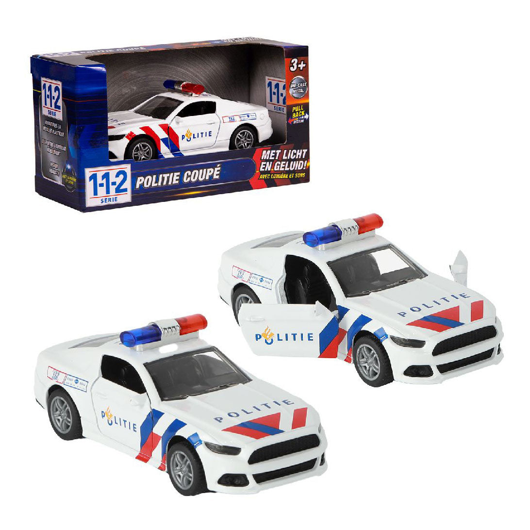 112 112 PULL-BACK Police Sports car 1:36 + Light and sound