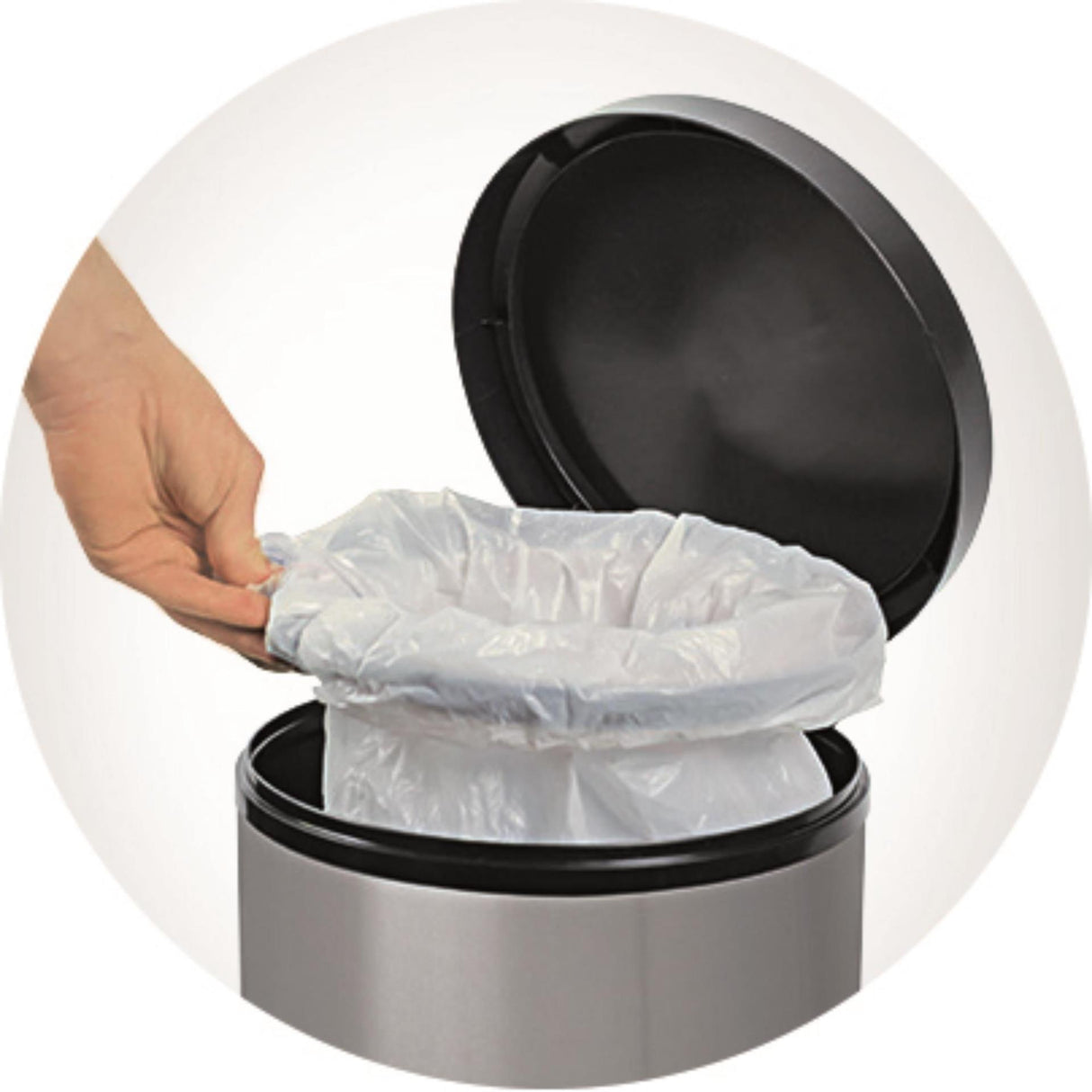 Rotho Rotho Paso Treteimer 30L Metallic Silber Schwarz
