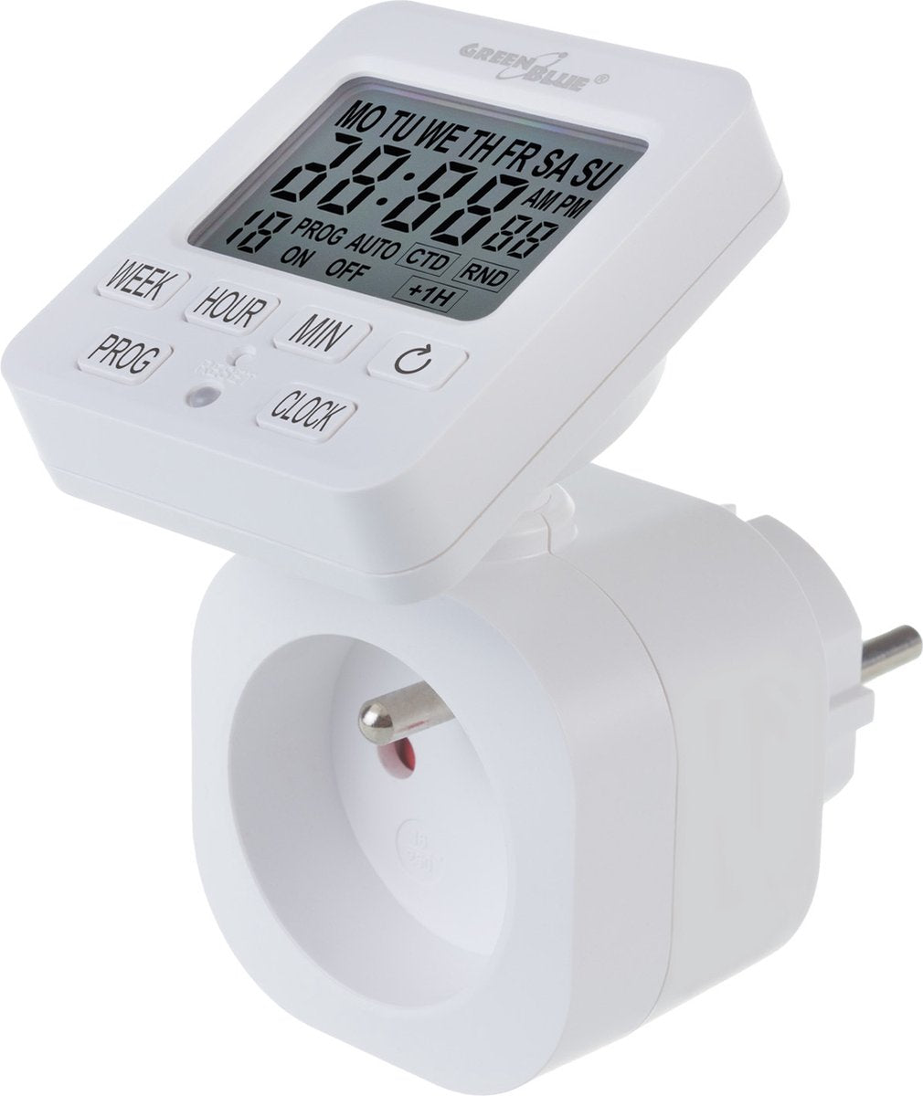Greenblue gb605 e – digitale Zeitschaltuhr – digitaler Timer – Zeitschaltuhr – Zeitschaltuhr – max. Last 16a - IP20