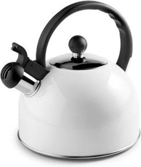 Ibili Pfeifkessel – 2,5 l – Edelstahl – Weiß