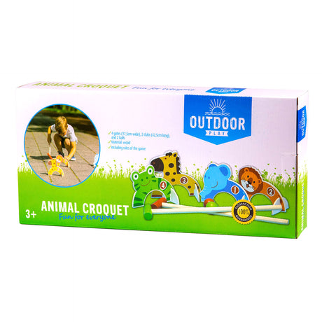 Outdoor spielen Holztiere Krocket