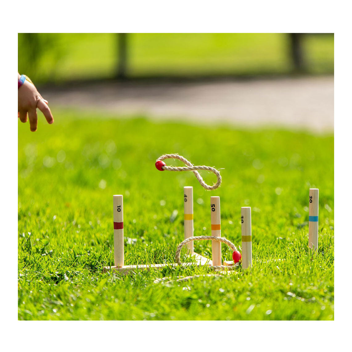 Outdoor spielen Outdoor -Holzringswerp -Spiel