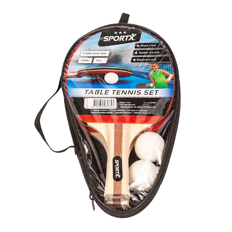 Sportx Tischtennis Set mit Bällen in der Tasche