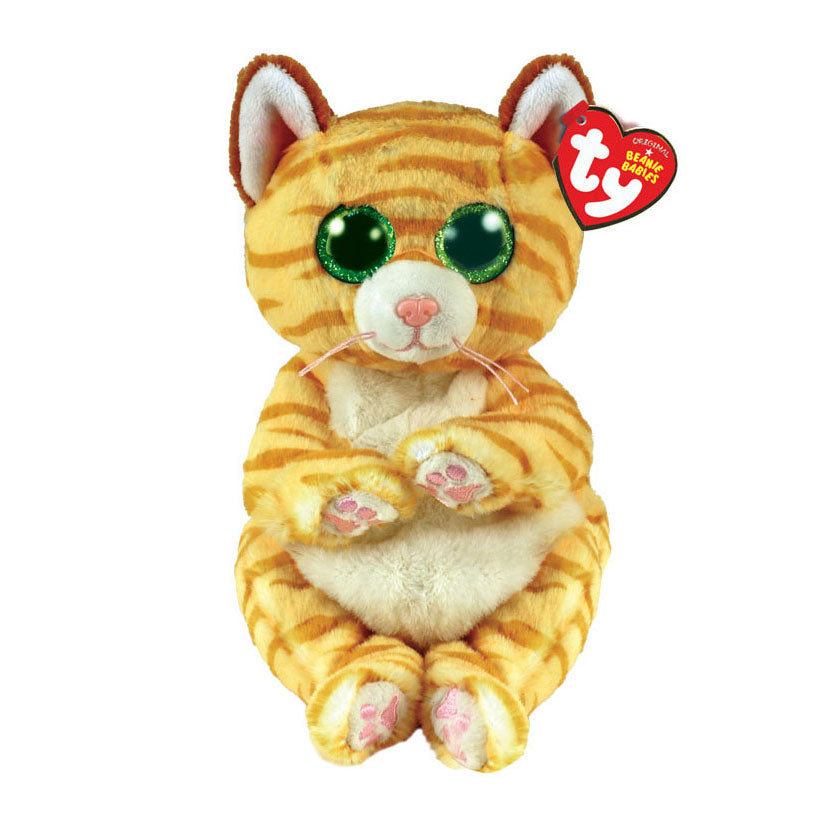 Ty Beanie Babies Belllies Mango Stripey Cat, 15 cm