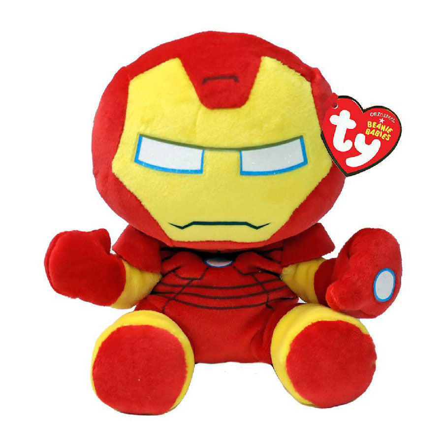 Ty beanie babies marvel iron man soft, 15cm