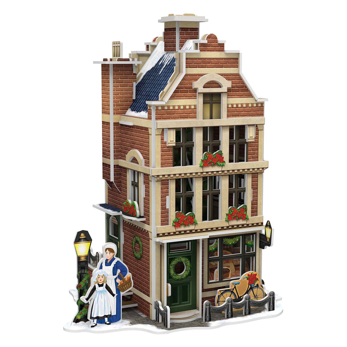Kubisches lustiges 3D-Puzzle „Holländische Bäckerei“ mit LED-Beleuchtung – 65 Teile.