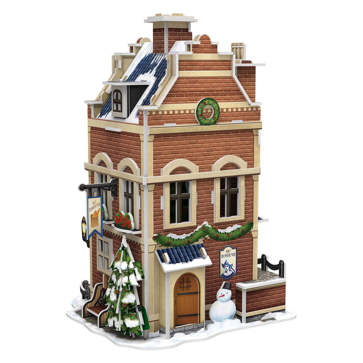 Kubisches lustiges 3D-Puzzle „Holländische Bäckerei“ mit LED-Beleuchtung – 65 Teile.