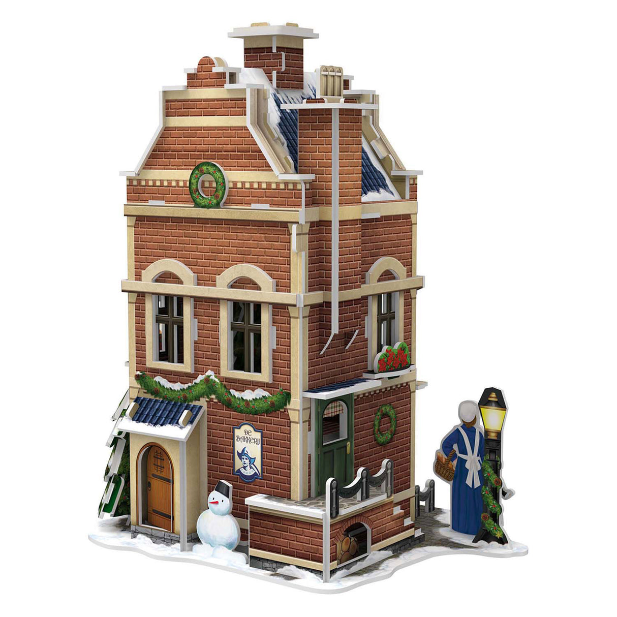 Kubisches lustiges 3D-Puzzle „Holländische Bäckerei“ mit LED-Beleuchtung – 65 Teile.