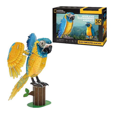 Kubisches lustiges 3D-Puzzle National Geographic Ara, 94 Teile.