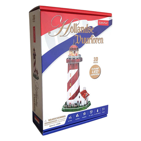 Kubisches lustiges 3D-Puzzle Leuchtturm LED, 51tlg.