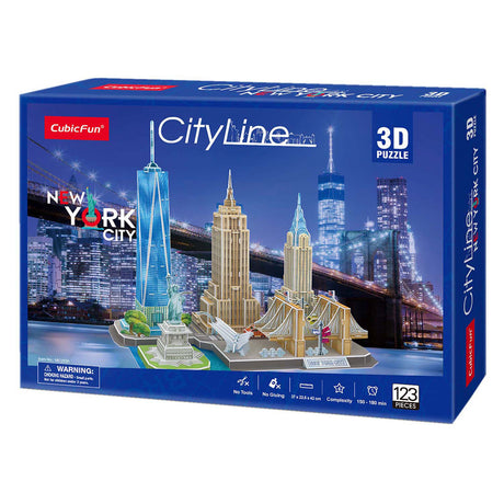 Kubisches lustiges 3D-Puzzle City Line New York City – 123 Teile – ab 8 Jahren